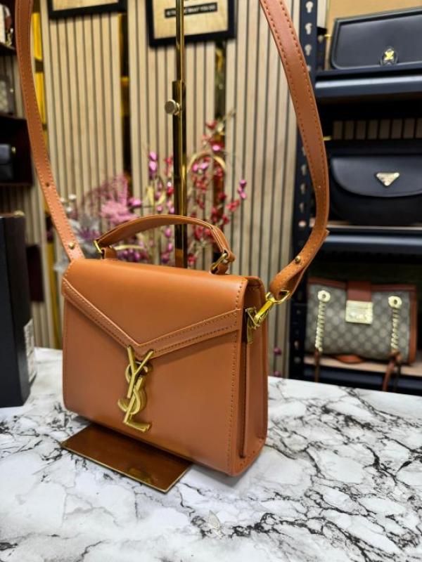 Yves Saint Laurent YSL Cassandra Top Handle Bag (Brown)