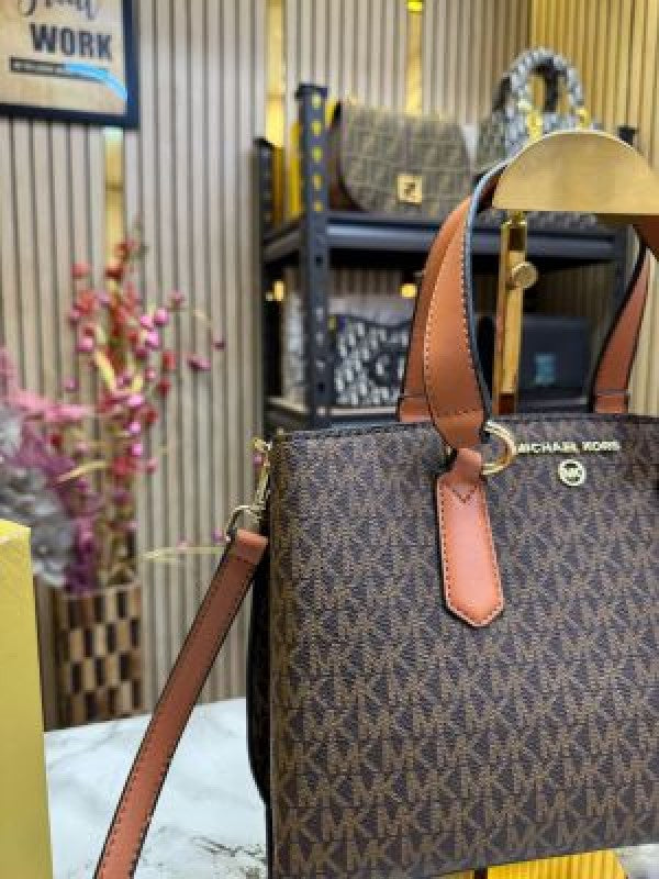 michael kors emma satchel bag with og box and dust bag