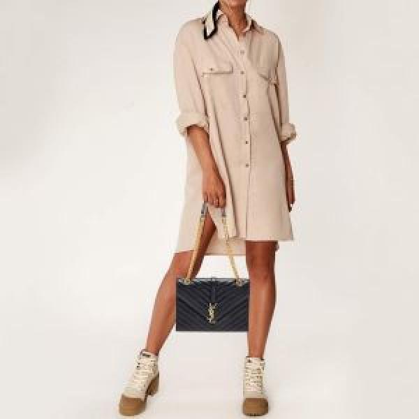 YSL SAINT LAURENT COLLEGE MEDIUM CHAIN BAG khaki dubble box packing 5376