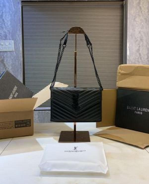 YSL SAINT LAURENT COLLEGE MEDIUM CHAIN BAG khaki dubble box packing 5378