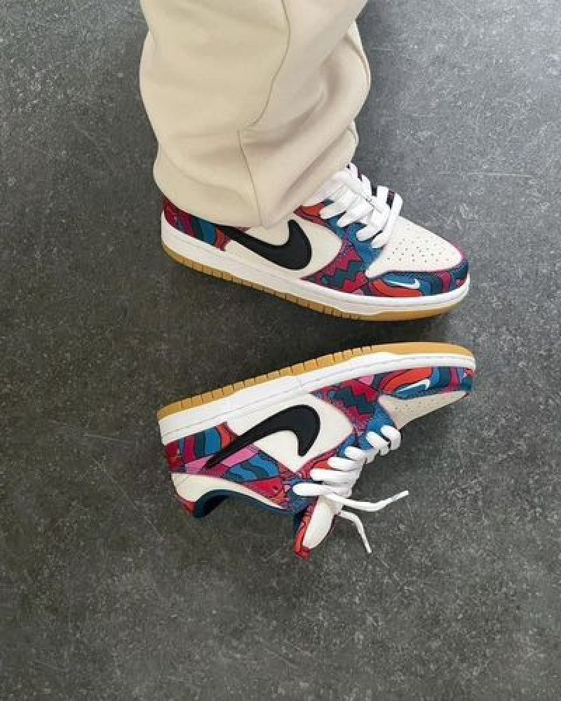 E sb dunk low parra multi
