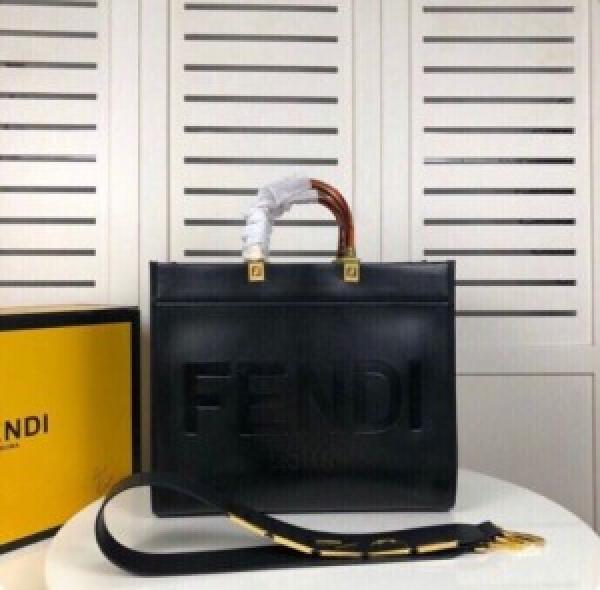 fendi roma plain ladies trendy leather handbag (203) 35 cm big size