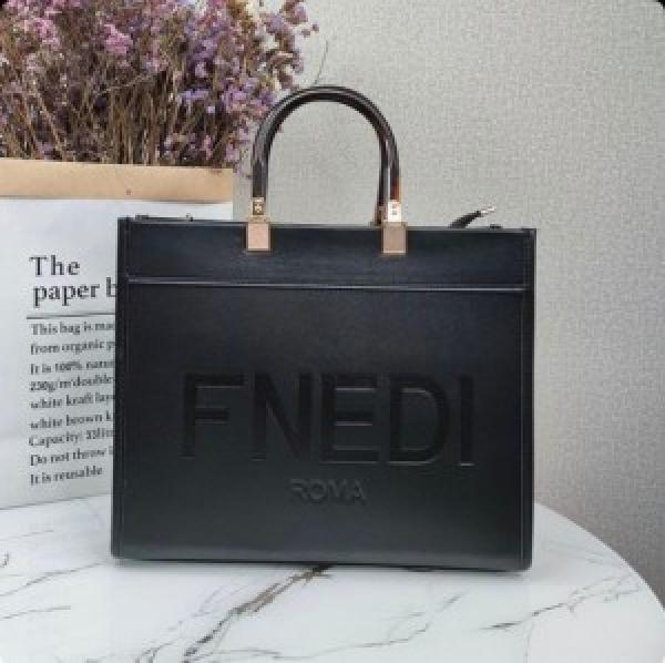 fendi roma plain ladies trendy leather handbag (203) 35 cm big size