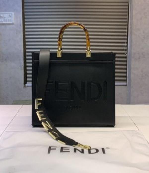 fendi roma plain ladies trendy leather handbag (203) 35 cm big size