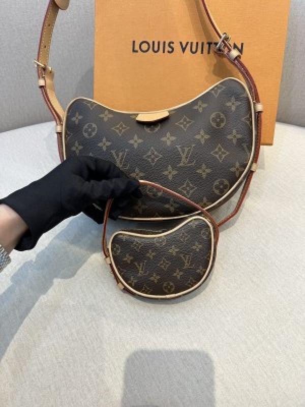 Louis Vuitton LV Croissant can praise pea old flower one shoulder crossbody bag Combo With box 1756
