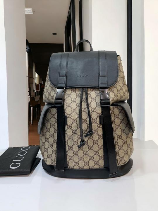 Gucci GG Supreme Monogram Coated Canvas Backpack With Dust Bag 69048