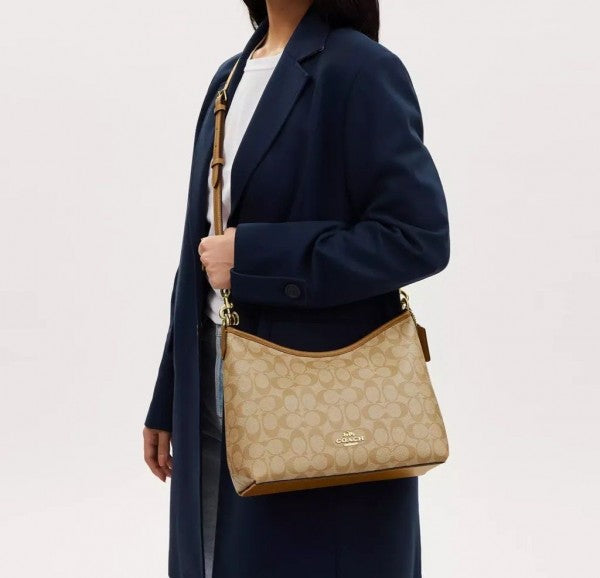 Coach shoulder hobo bag with og red box(55320 caramel color)