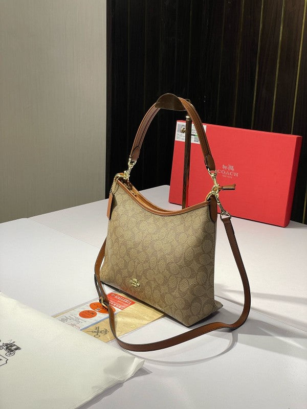 Coach shoulder hobo bag with og red box(55320 caramel color)