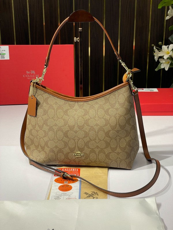 Coach shoulder hobo bag with og red box(55320 caramel color)