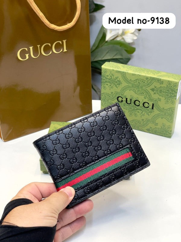 Gucci mens wallet with og box and carry bag(9138 black)