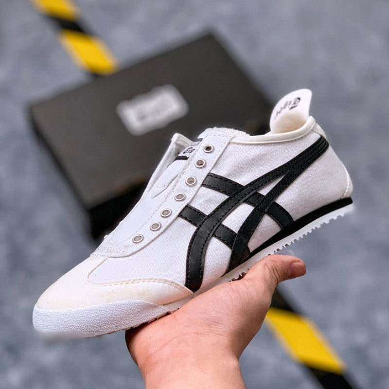 ONITSUKA TIGER SLIP ON WHITE BLACK