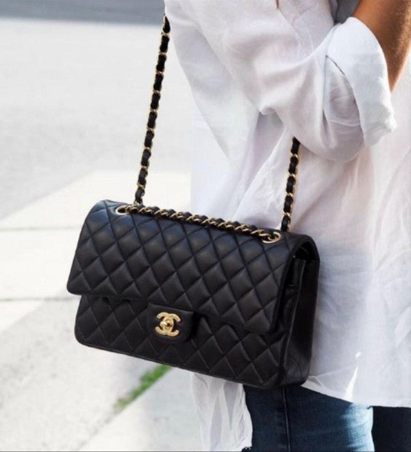 Chanel jumbo shoulder bag with og box(1119 black)