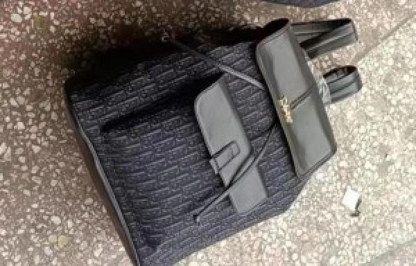 Christian dior Hudson Backpack In Blocked Signature Canvas2004