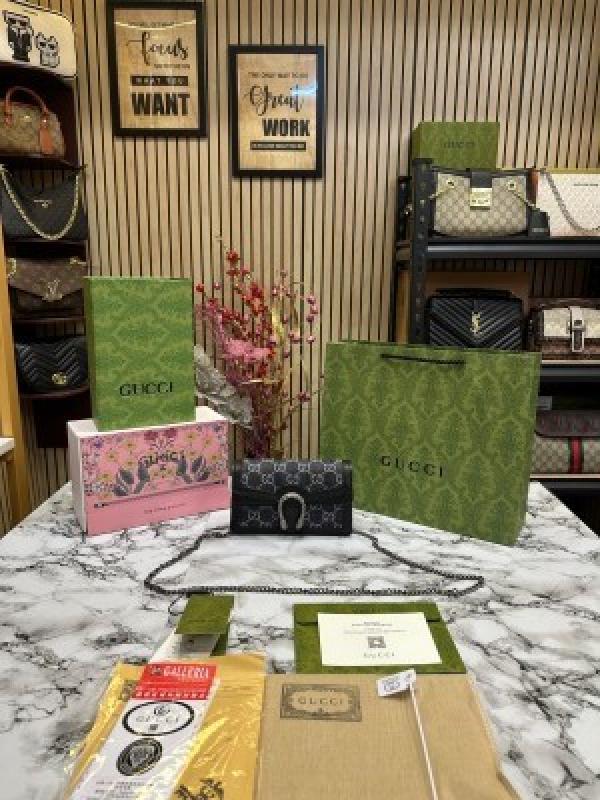 GUCC I DIONYSUS SLING BAG WITH OG DUST BAG & BIL PREMIUM QUALITY DOBLE BOX BLACK