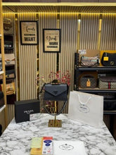 PRAD  A MONOCHROME SAFFIANO LEATHER SHOULDER BAG WITH OG BOX AND DUST BAG INCLDING CARRY BAG (BLACK)