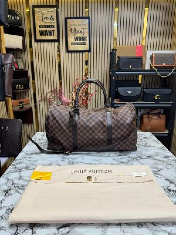 Louis Vuitton Premium Quality Keepall Duffle Bag With Dust Bag (brown checks)