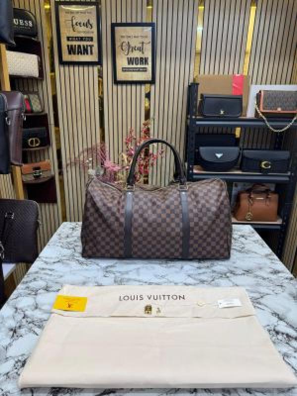 Louis Vuitton Premium Quality Keepall Duffle Bag With Dust Bag (brown checks)