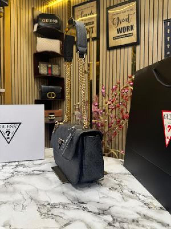 Guess Noelle Crossbody Camera Bag With Box And Dust Bag Including Carry Bag (grey black)