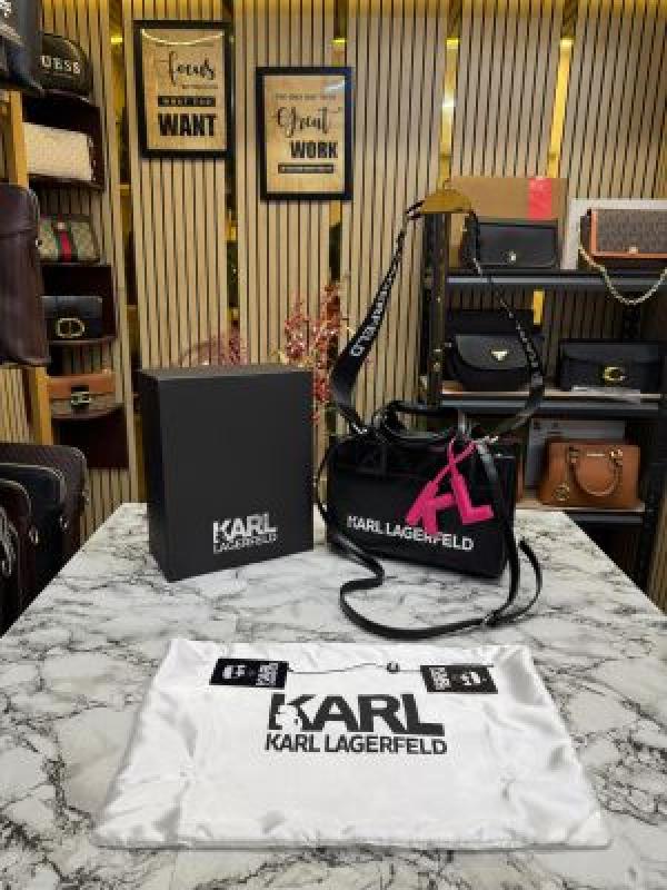 Karl Lagerfeld KSKUARE Embossed Small Tote Bag BLACK