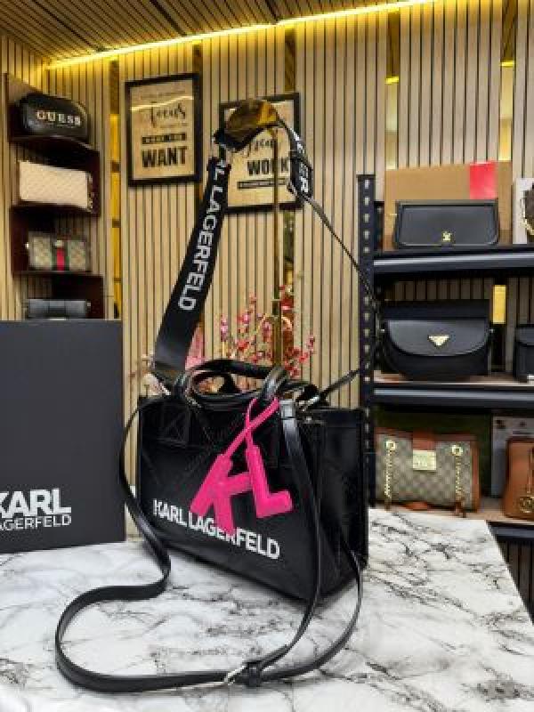 Karl Lagerfeld KSKUARE Embossed Small Tote Bag BLACK