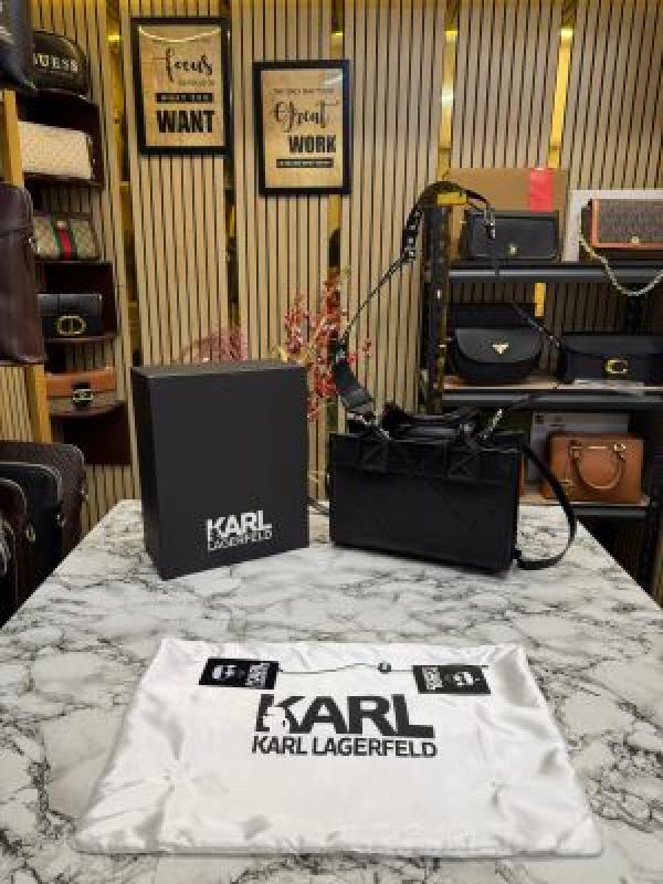 Karl Lagerfeld KSKUARE Embossed Small Tote Bag BLACK