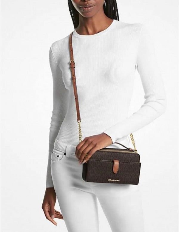 michael kors double zip crossbody with box 60
