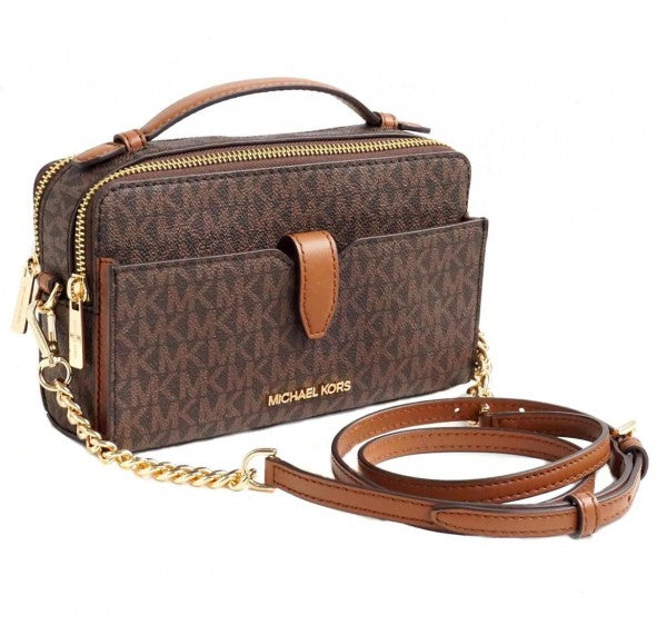 michael kors double zip crossbody with box 60