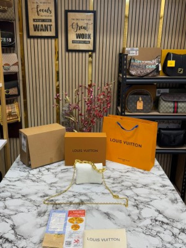 LOUIS VUITTON COUSSIN NANO BAG WITH OG DOUBLE BOX PREMIUM QUALITY (WHITE)