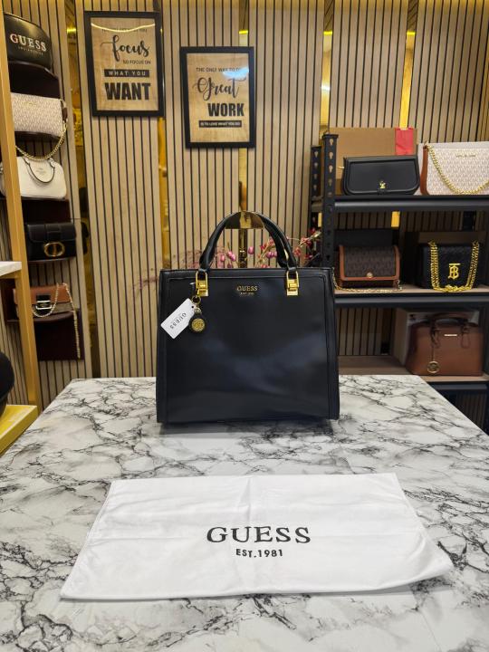 GUESS ELAVATE TOTE WITH DUST BAG PREMIUM QUALITY (BLACK)