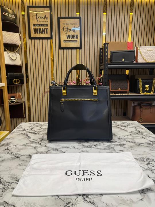 GUESS ELAVATE TOTE WITH DUST BAG PREMIUM QUALITY (BLACK)