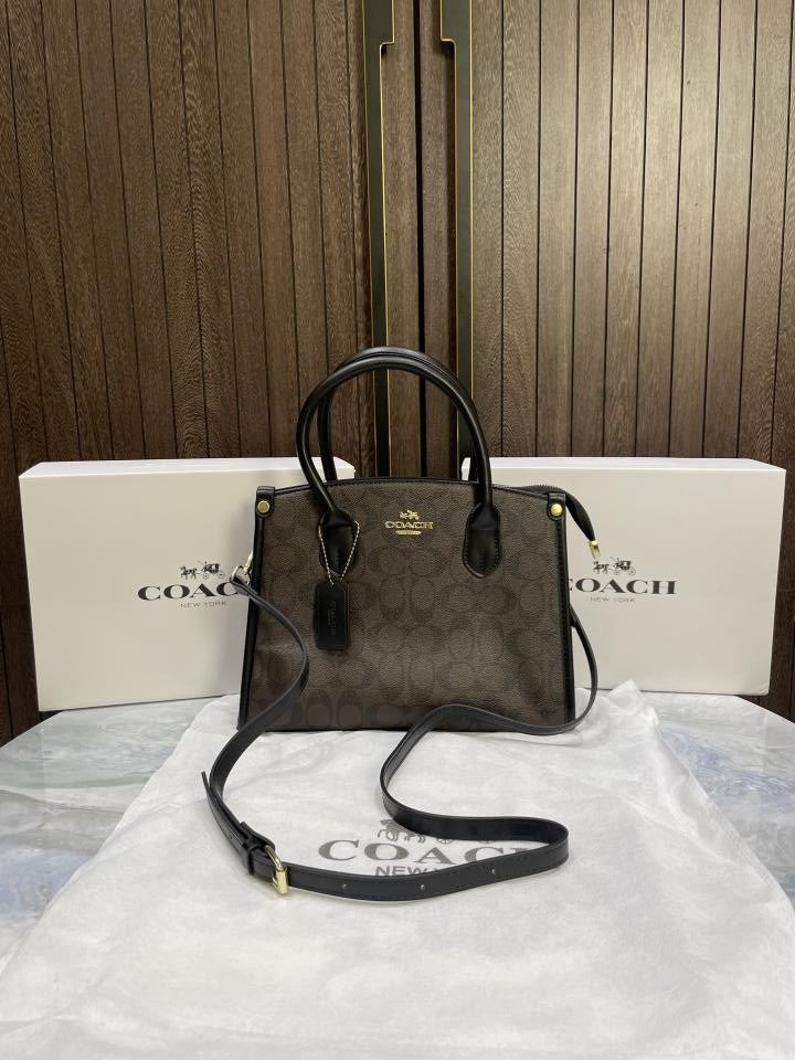 Coac h Satchel Top Handle Sleek with magnet box 534