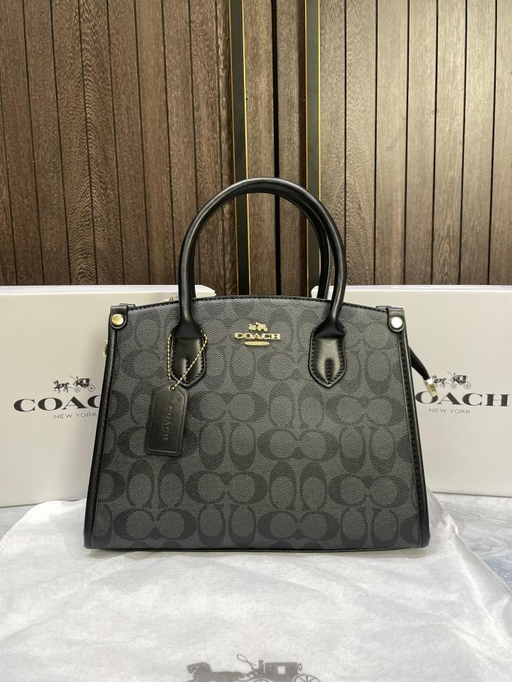 Coac h Satchel Top Handle Sleek with magnet box 535