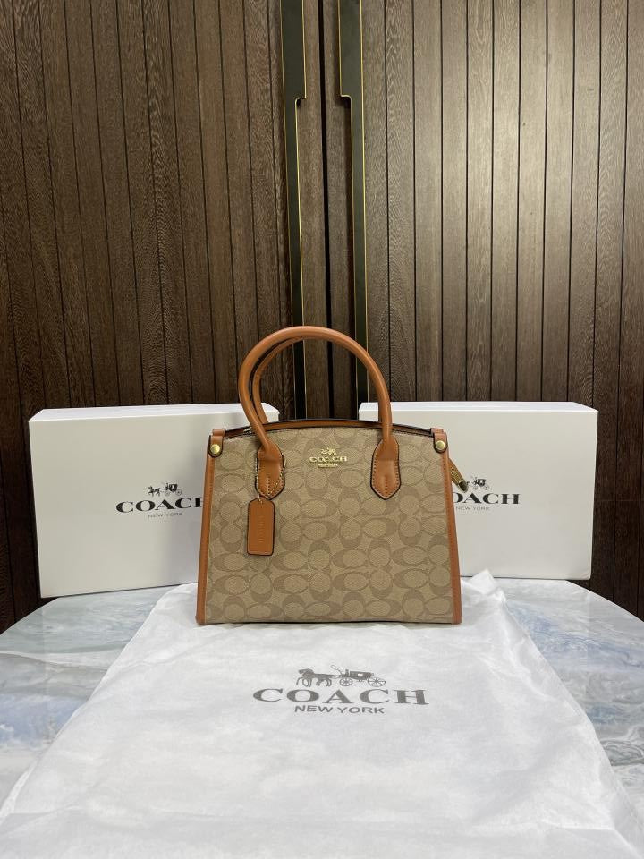 Coac h Satchel Top Handle Sleek with magnet box 536