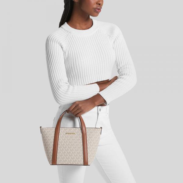 Michael kors Pratt Small Signature Logo Tote Bag with carry bag 537