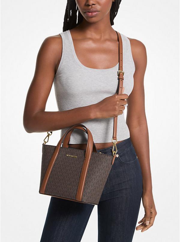 Michael kors Pratt Small Signature Logo Tote Bag with carry bag 538