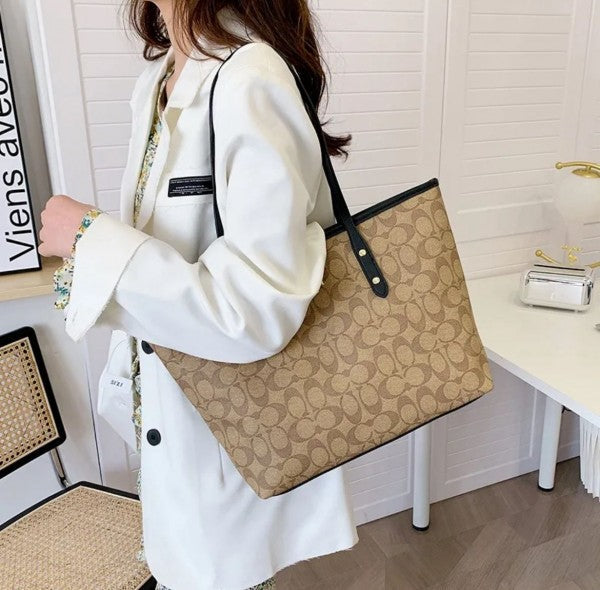 Coach city tote bag with og box and bill(55398 apricot black)