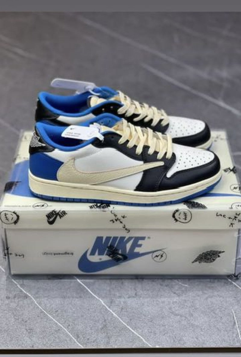 Nik Air jordan low x travis fragments blue semi ua same box packag