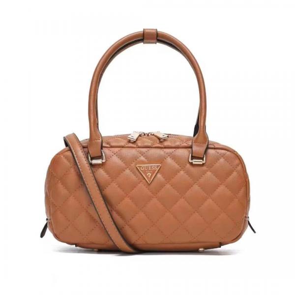 Guess quilted crossbody handbag with og box(5309 brown)