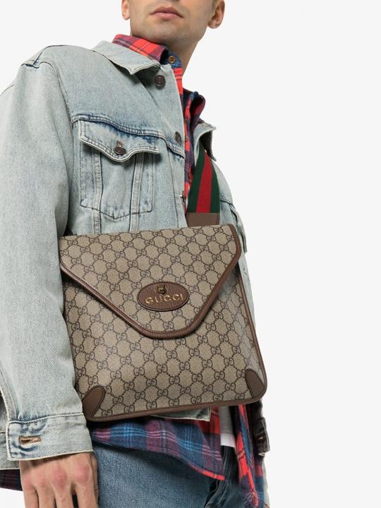 Gucci GG Supreme Web Neo Vintage Medium Messenger Beige New Acero With Dust Bag 698604