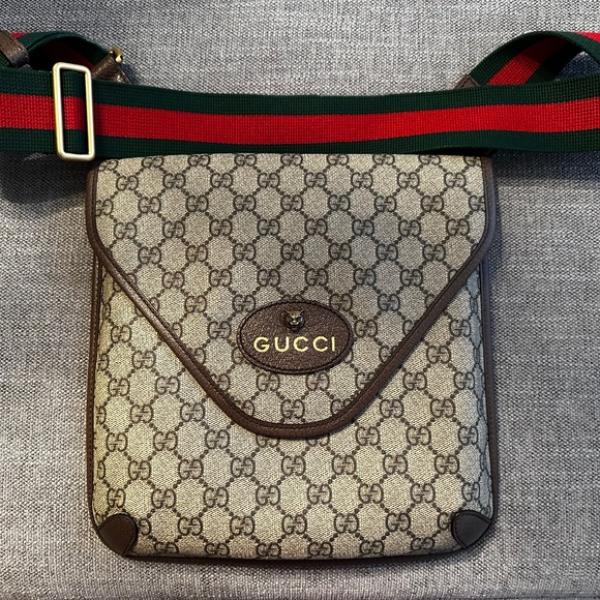 Gucci GG Supreme Web Neo Vintage Medium Messenger Beige New Acero With Dust Bag 698604