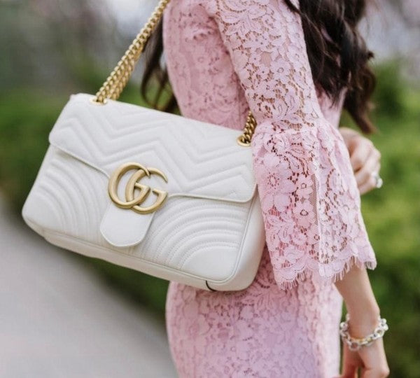 Gucci Marmont white with og box(7726 white)