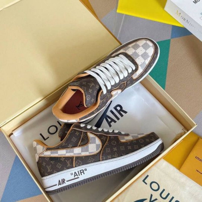 Nikee Airforce 1 x Louis Vuitton Brown Semi UA