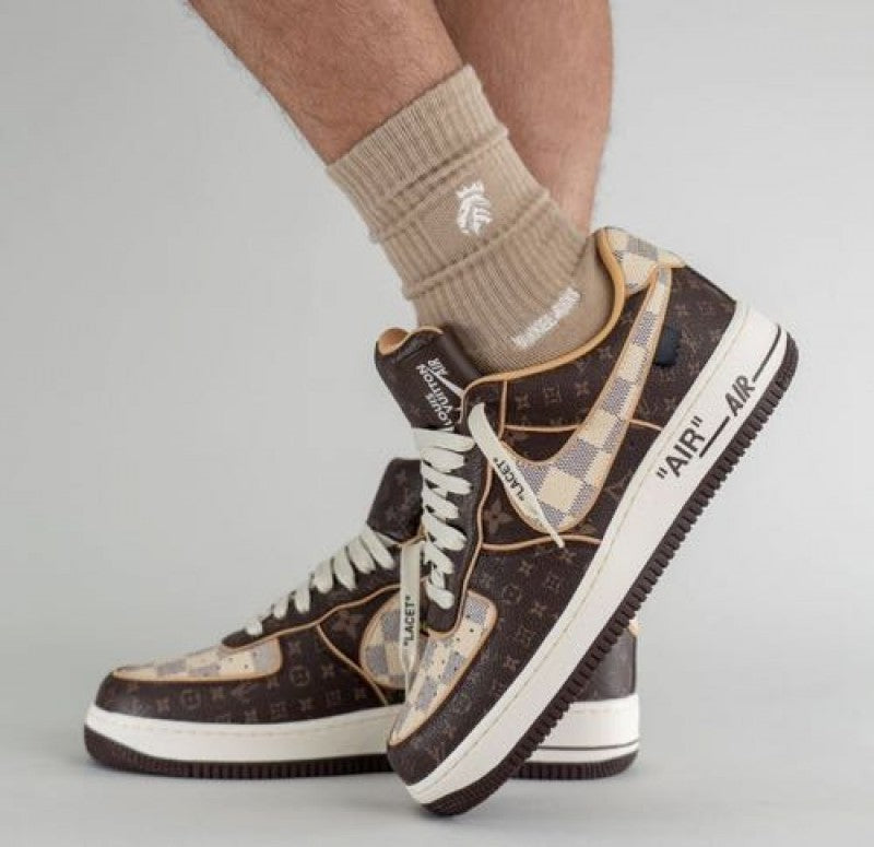Nikee Airforce 1 x Louis Vuitton Brown Semi UA