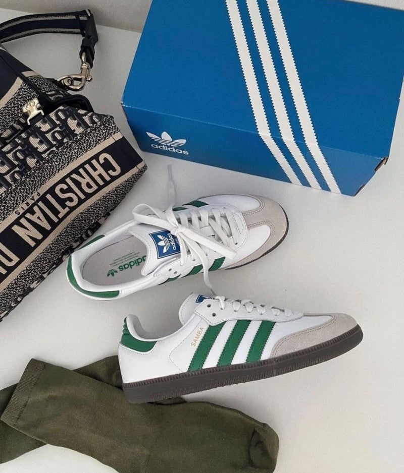 Adidaass samba white green
