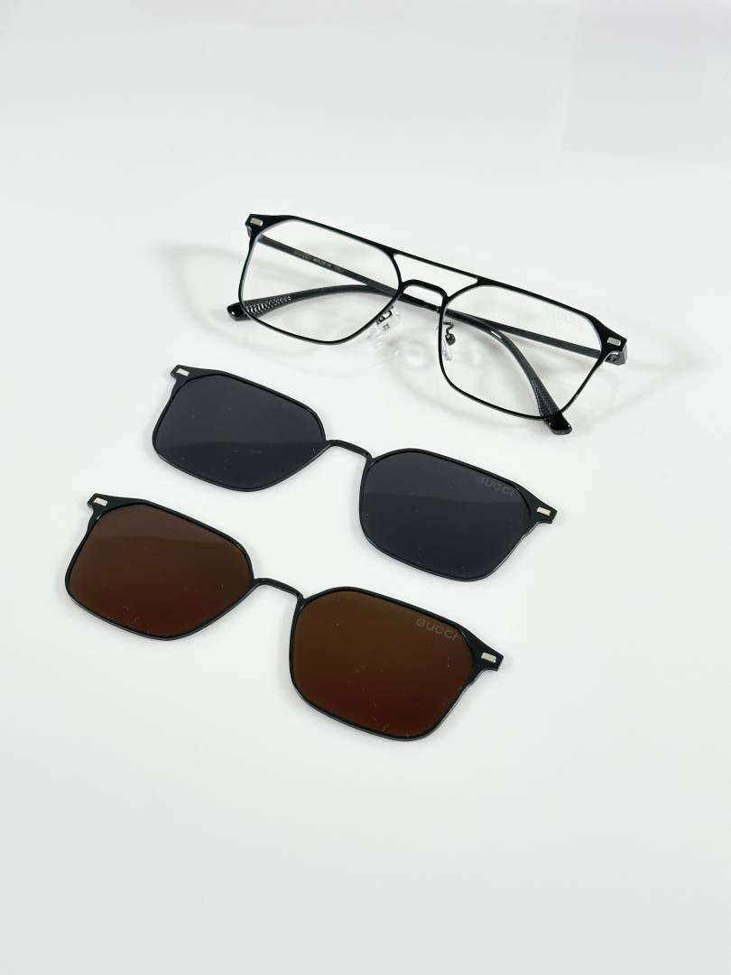 Gucci 2702 Attachment Black White Black Brown