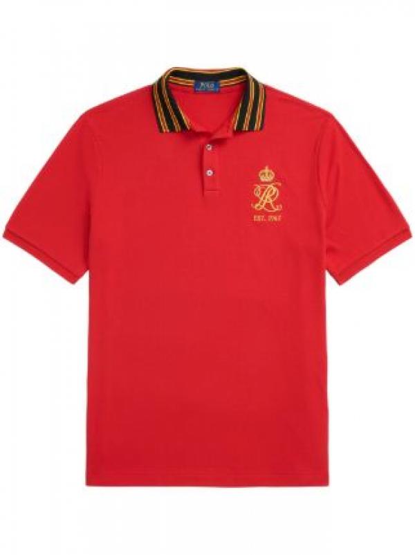 SALE Ralph Lauren Chest R Logo Polo T-shirt Red