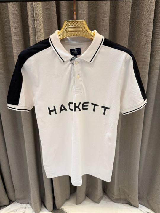 Hacket Middle Brand Logo Polo T-shirt White