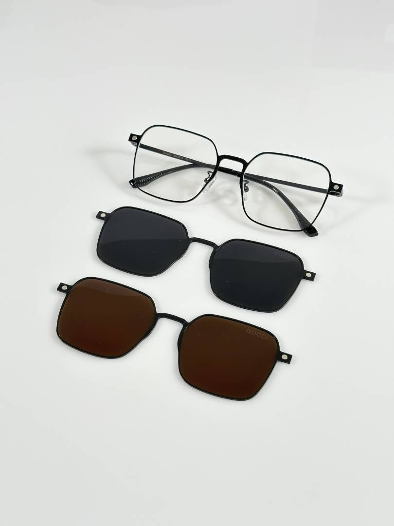 Gucci 1016 Attachment Black White Black Brown