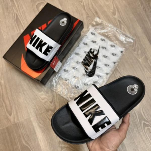104 Nike offcourt White Black Premium Slides