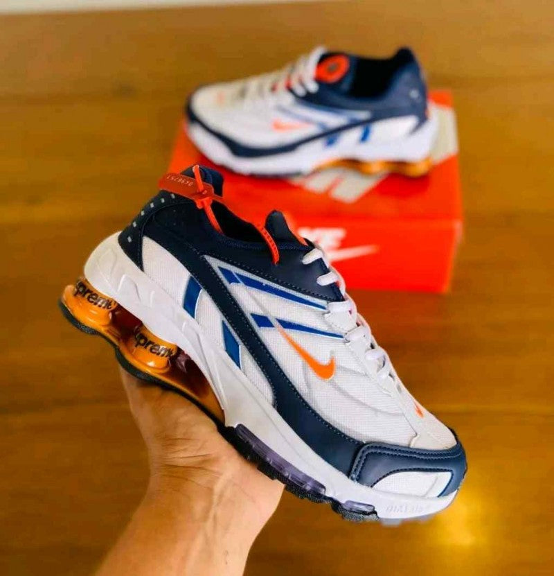 supreme X nikee R4 shox Navy red